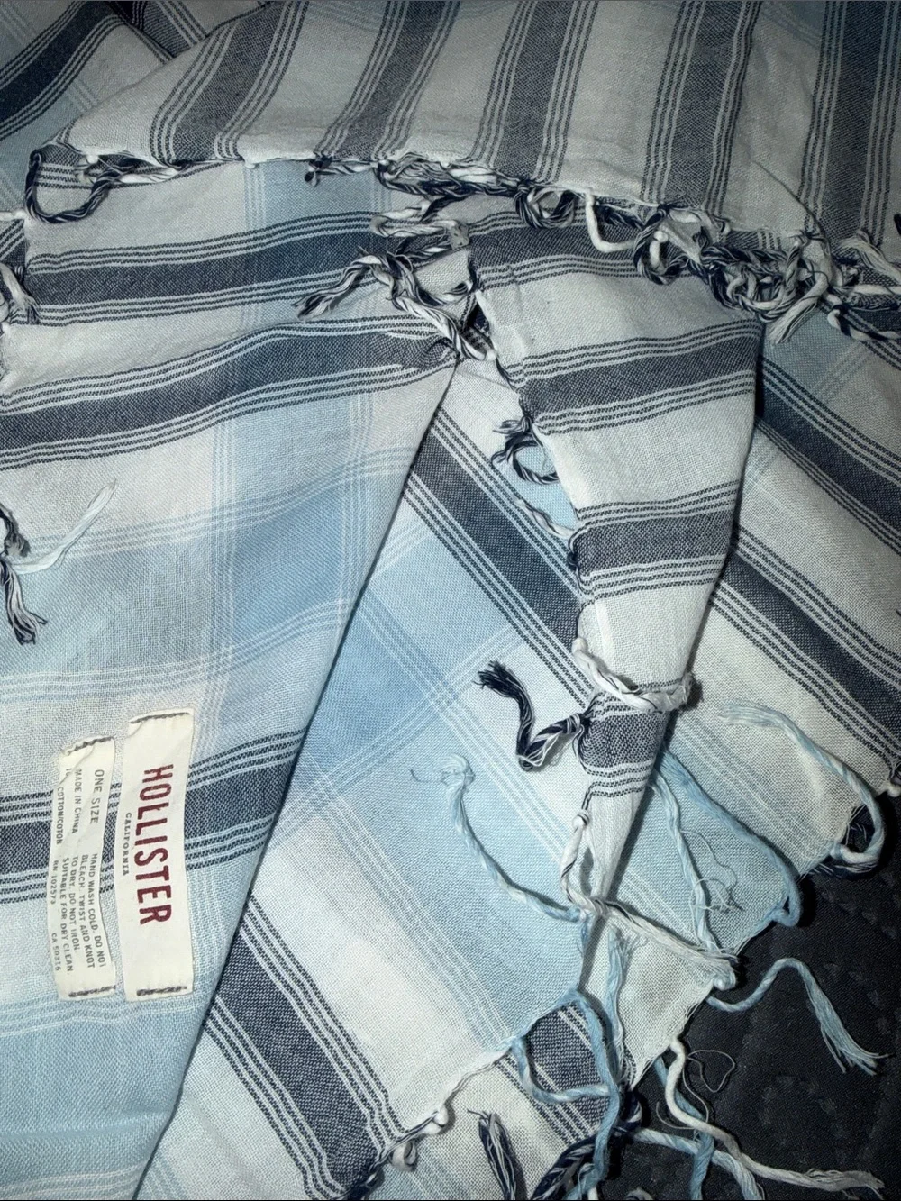 Hollister Light Blue, Navy & White Striped Women’s Scarf